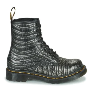 Dr. Martens 1460 GUNMETAL WILD CROC EMBOSS Couleur Noir guranteed de qualité 10