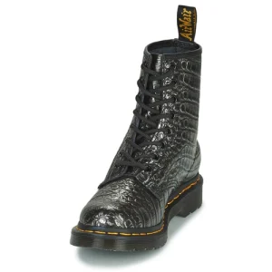 Dr. Martens 1460 GUNMETAL WILD CROC EMBOSS Couleur Noir guranteed de qualité 12