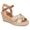 Tommy Hilfiger – TOMMY WEBBING LOW WEDGE SANDAL Beige marque pas cher 20