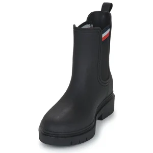 Tommy Hilfiger – Rain Boot Ankle Elastic Noir magasin pour 12